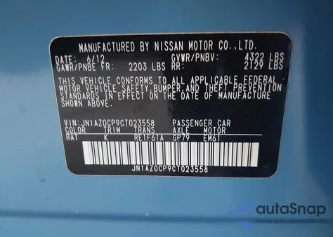 2012 Nissan Leaf Sl from USA, damaged, VIN JN1AZ0CP9CT023558